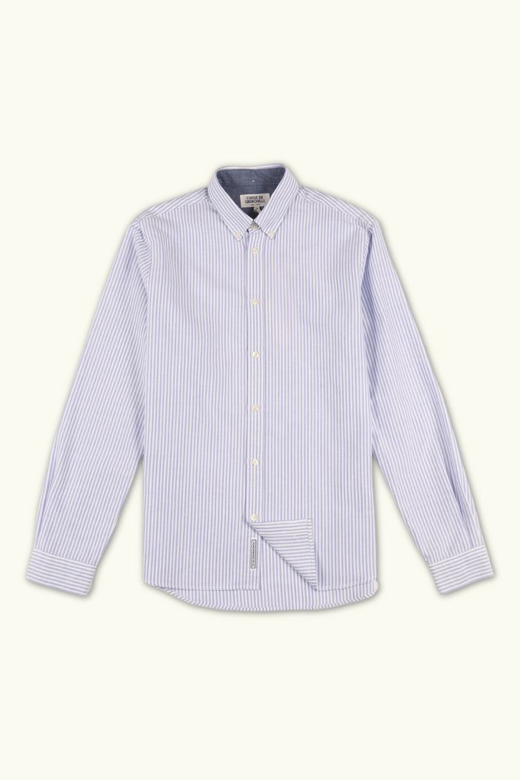 CHEMISE OXFORD RAYURES BLANC - LAVANDE