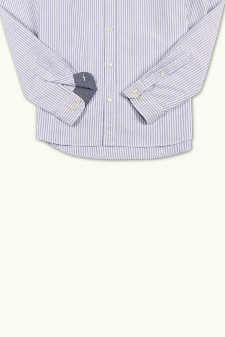 CHEMISE OXFORD RAYURES BLANC - LAVANDE