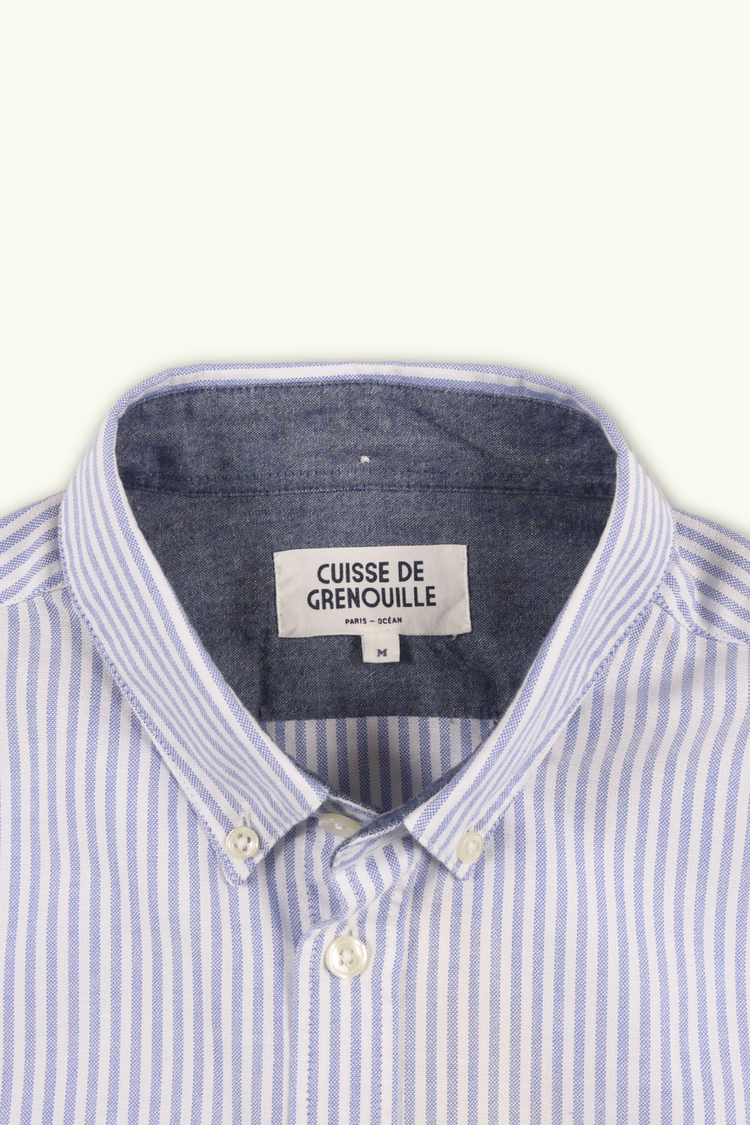 CHEMISE OXFORD RAYURES BLANC - LAVANDE