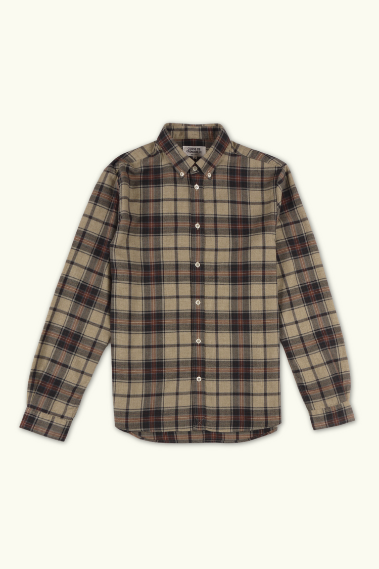 CHEMISE FLANELLE TARTAN BEIGE - TERRACOTTA - NAVY