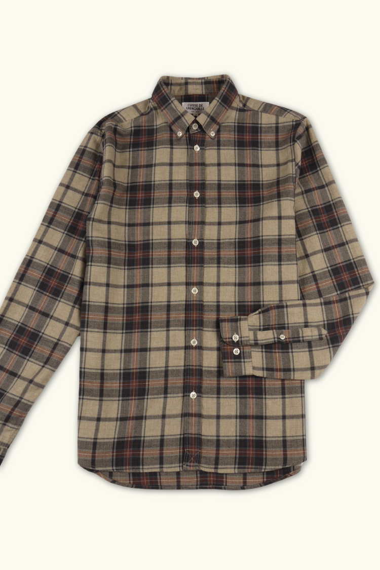 CHEMISE FLANELLE TARTAN BEIGE - TERRACOTTA - NAVY