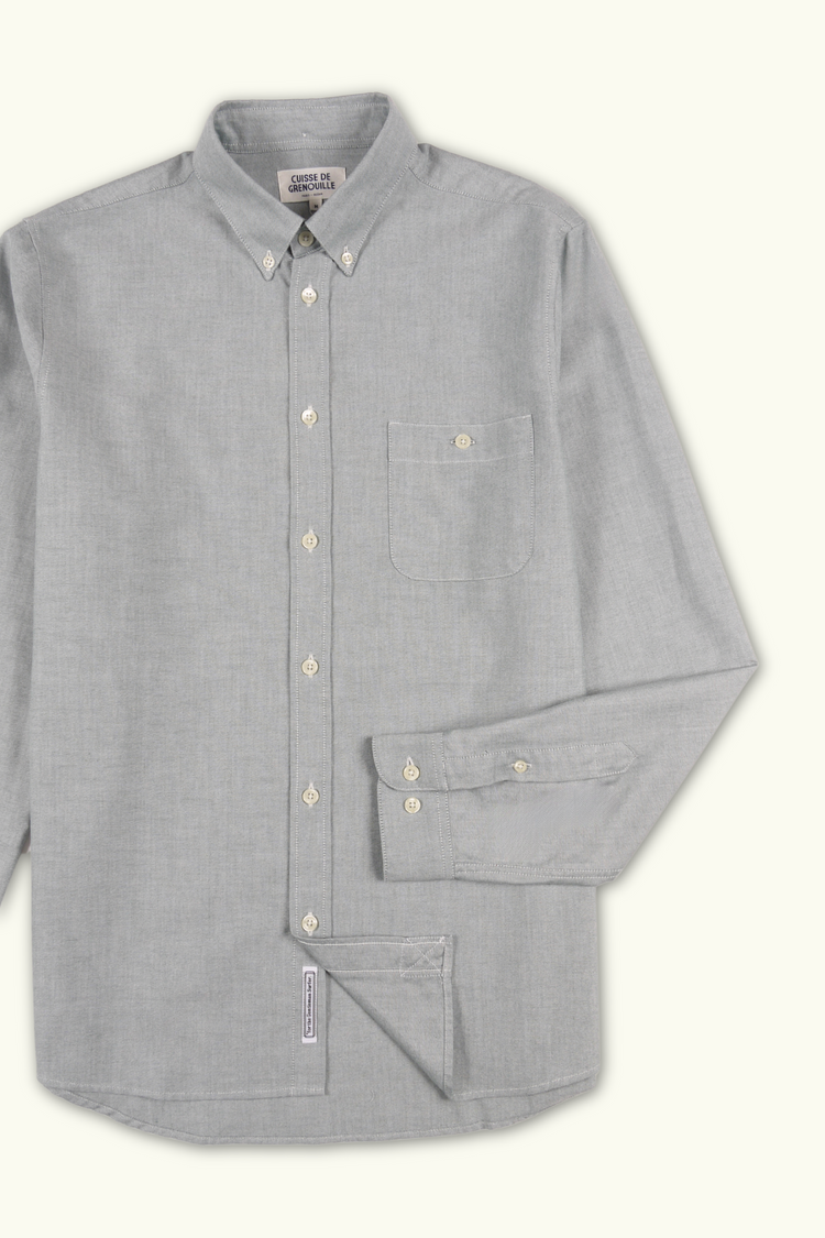 CHEMISE OXFORD GRIS VERT