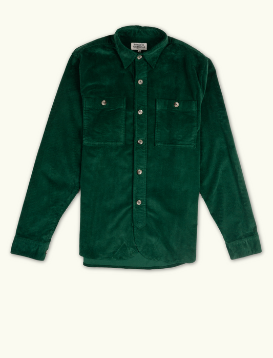 SURCHEMISE VELOUR COTELE VERTE