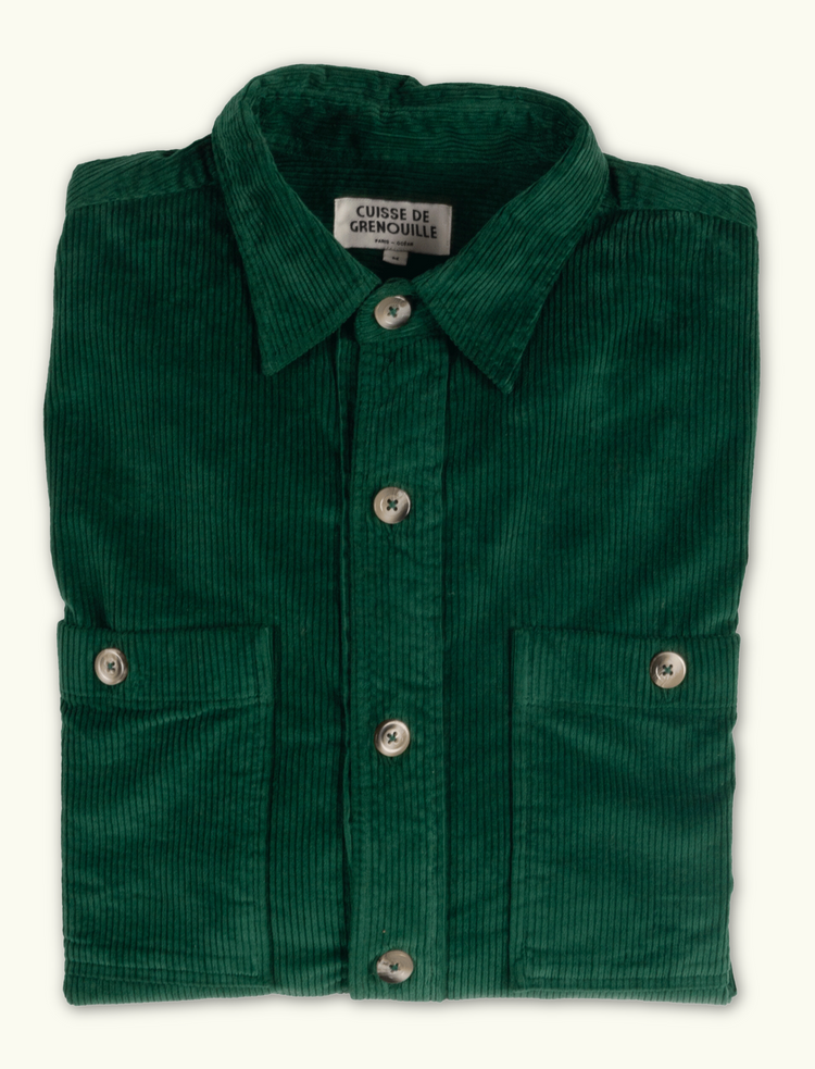 SURCHEMISE VELOUR COTELE VERTE