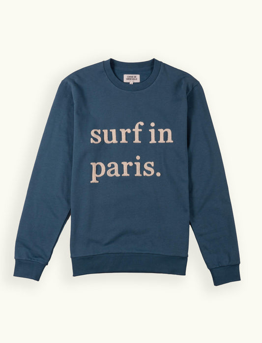 SWEATSHIRT SURF IN PARIS BLEU ARDOISE