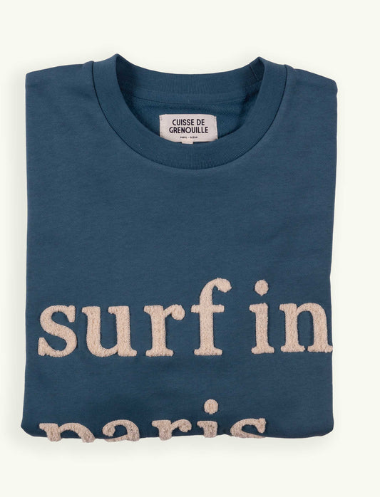 SWEATSHIRT SURF IN PARIS BLEU ARDOISE