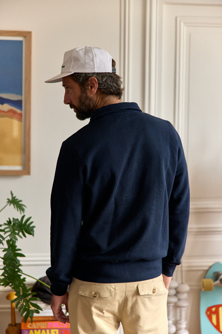 SWEAT POLO BLEU MARINE SURF CLUB