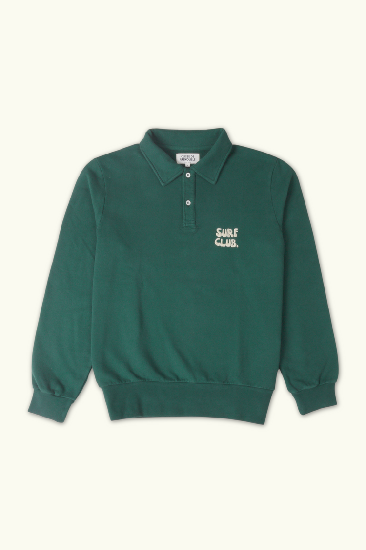 SWEAT POLO VERT SAPIN SURF CLUB