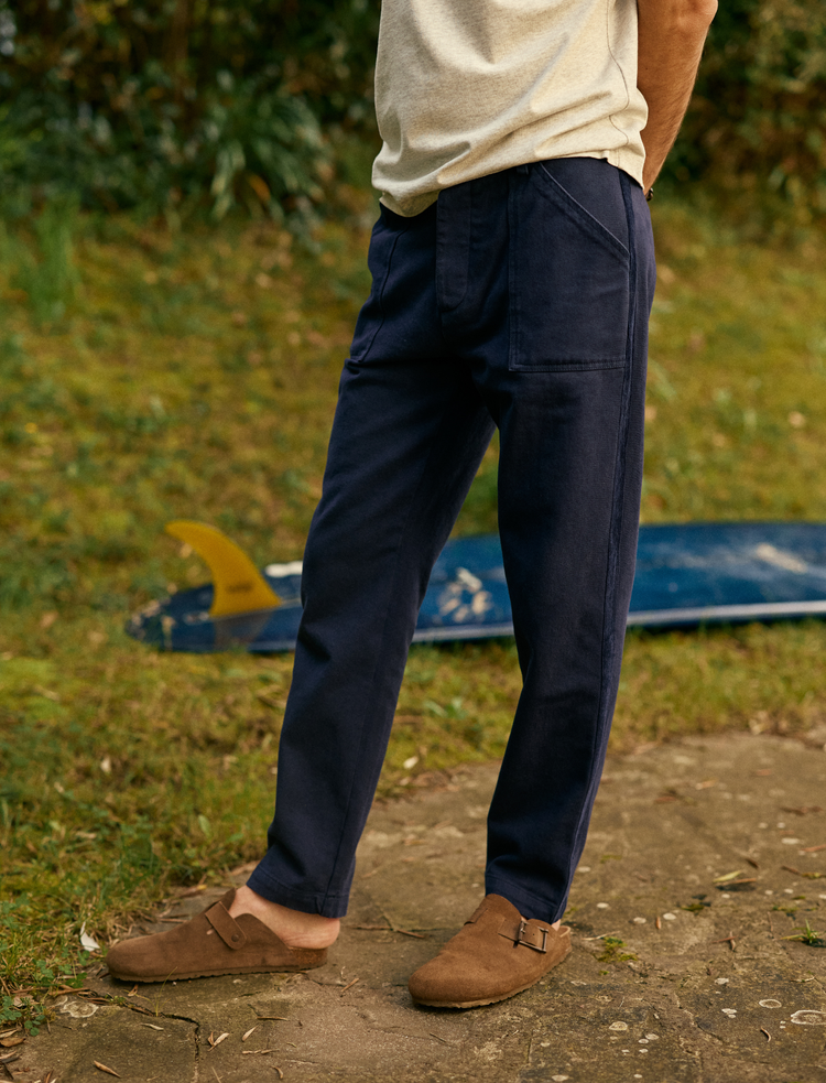 FATIGUE PANT NAVY AVEC BANDE VELOURS NAVY