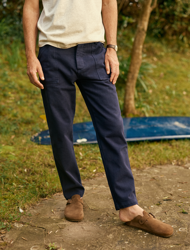 FATIGUE PANT NAVY AVEC BANDE VELOURS NAVY