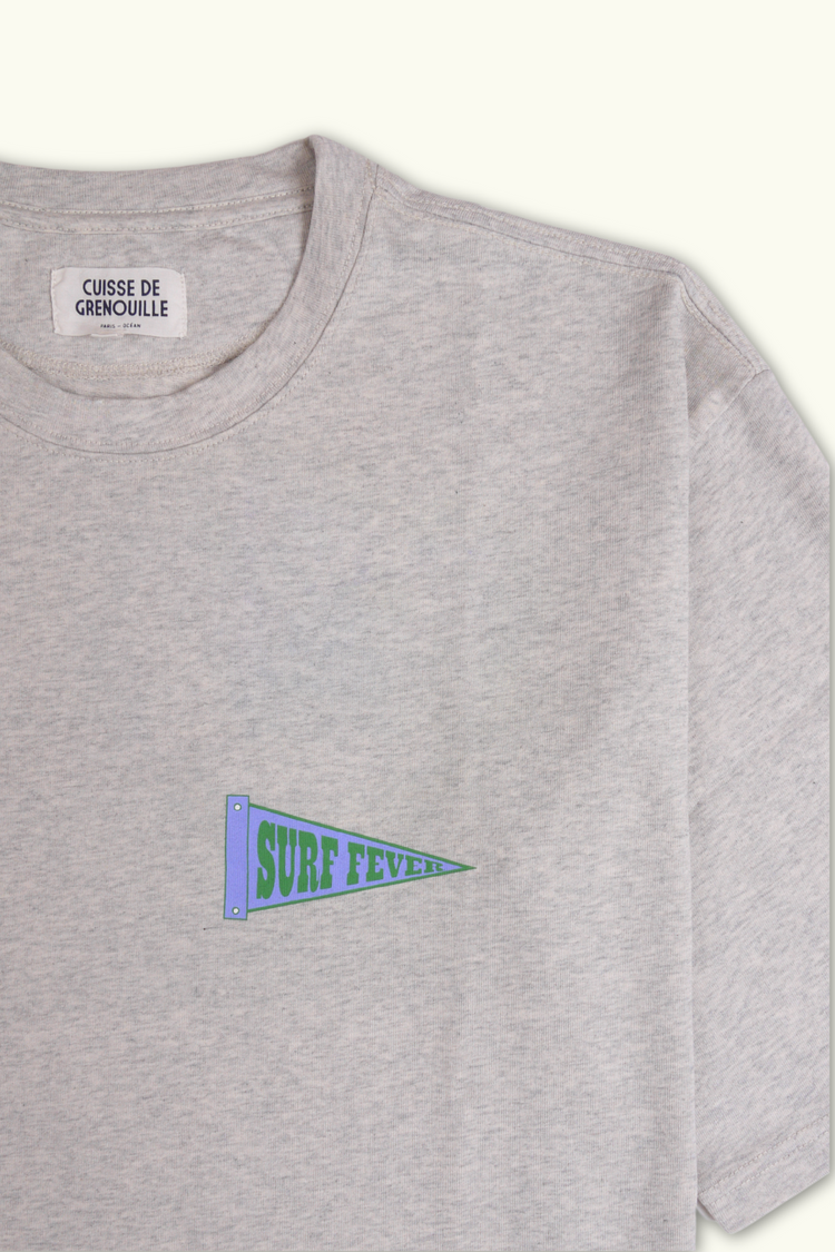 TEE-SHIRT OVERSIZE EPAIS GRIS 'SURF FEVER-SURF SLANG'