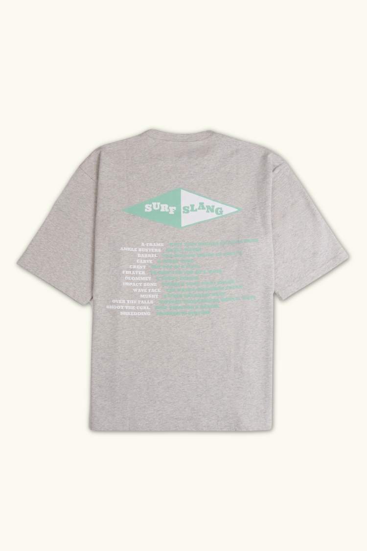 TEE-SHIRT OVERSIZE EPAIS GRIS 'SURF FEVER-SURF SLANG'