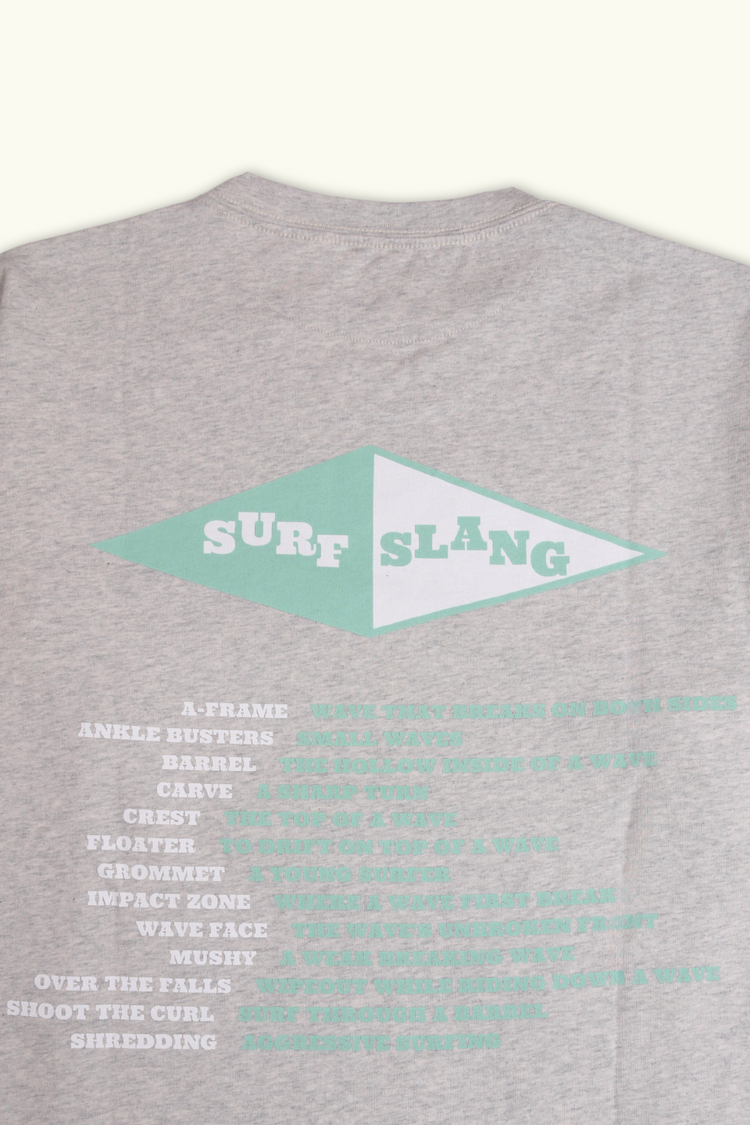 TEE-SHIRT OVERSIZE EPAIS GRIS 'SURF FEVER-SURF SLANG'