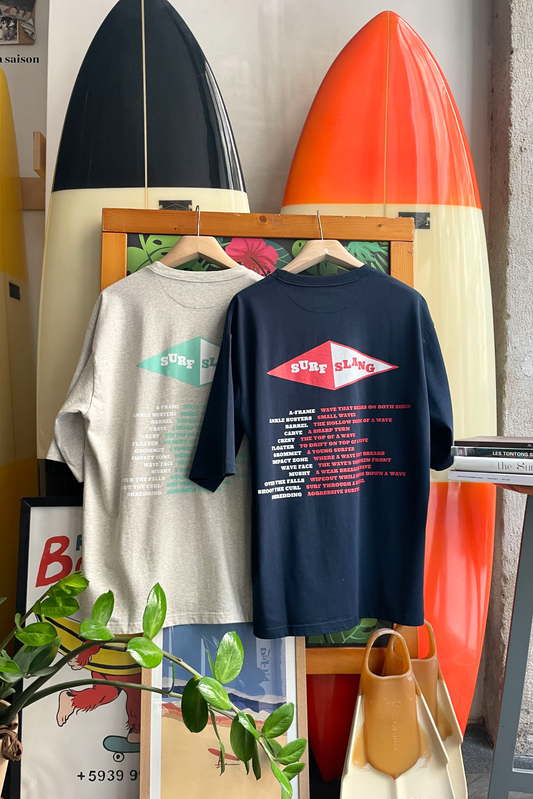 TEE-SHIRT OVERSIZE EPAIS NAVY 'SURF FEVER-SURF SLANG'