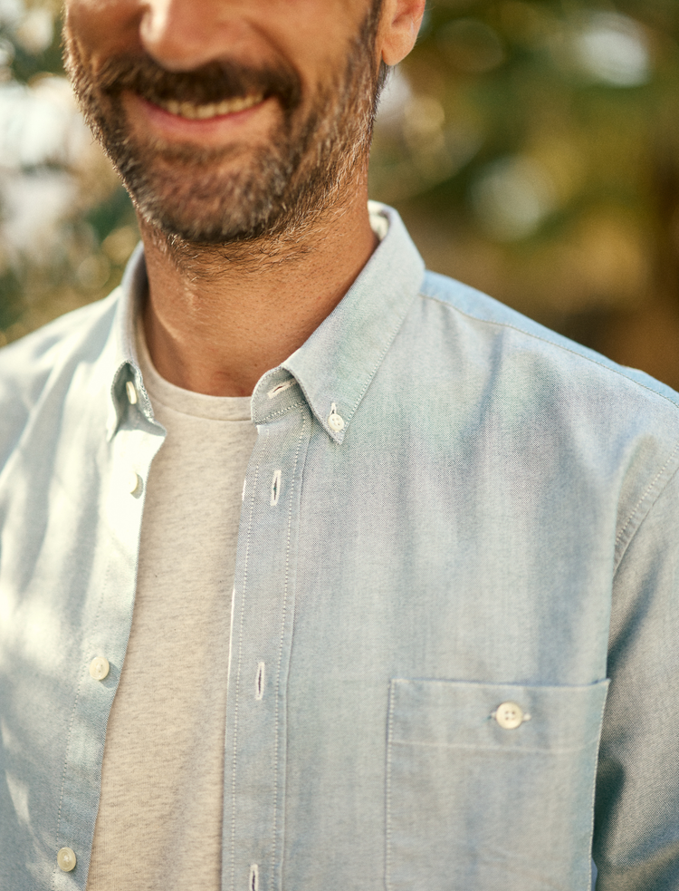 CHEMISE OXFORD GRIS VERT