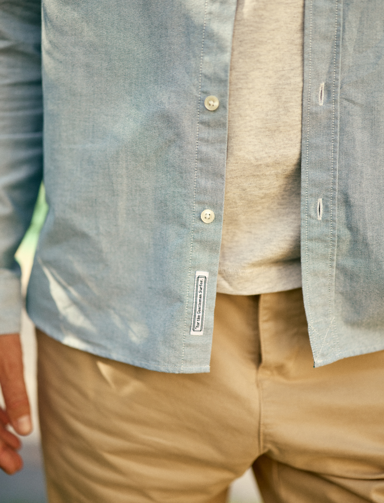 CHEMISE OXFORD GRIS VERT