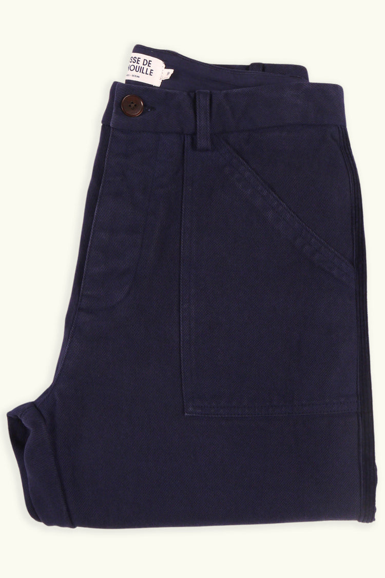 FATIGUE PANT NAVY AVEC BANDE VELOURS NAVY