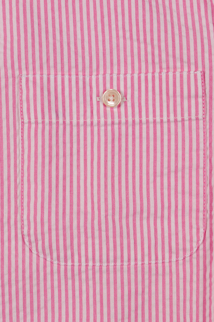 CHEMISE SEVERIN SEERSUCKER RAYÉE ROSE BLANC