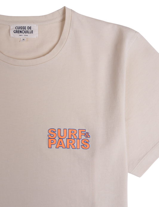 TEE-SHIRT EPAIS ECRU - SURF&PARIS FLUO