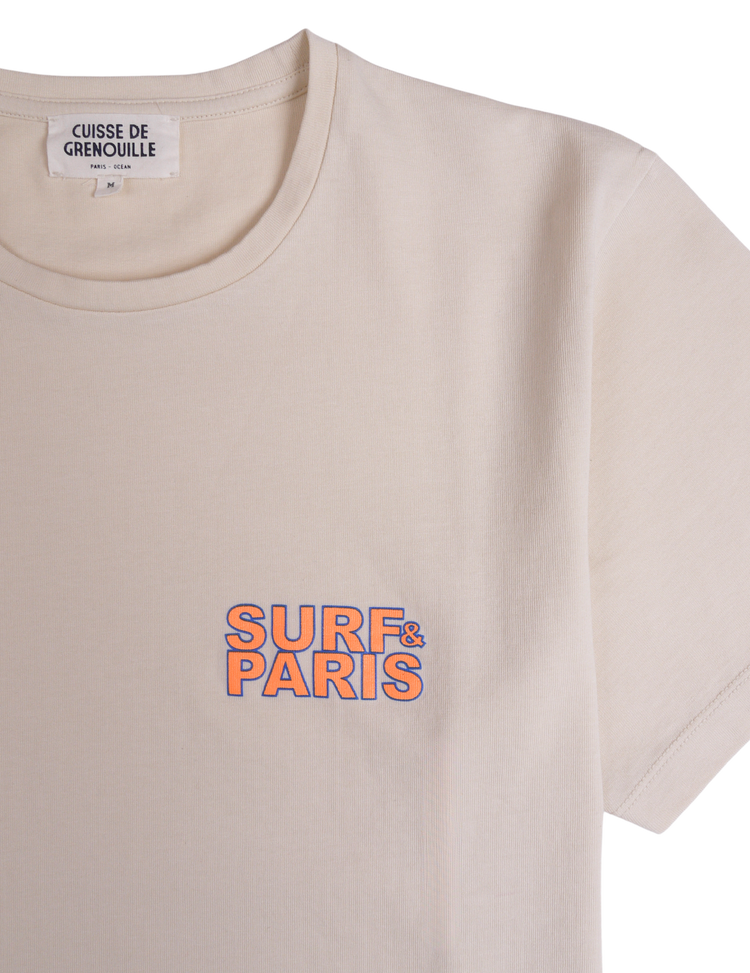 TEE-SHIRT EPAIS ECRU - SURF&PARIS FLUO